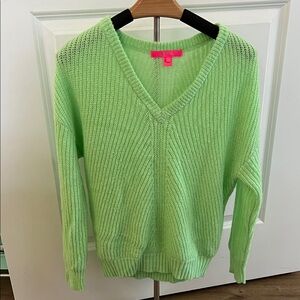 Lilly Pulitzer V-Neck Lime Green Sweater Women’s XS